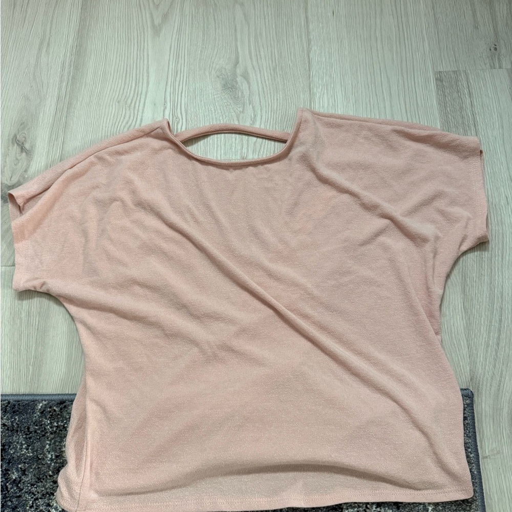 Francesca's Collections Pink Dolman Sleeve Boxy Tee